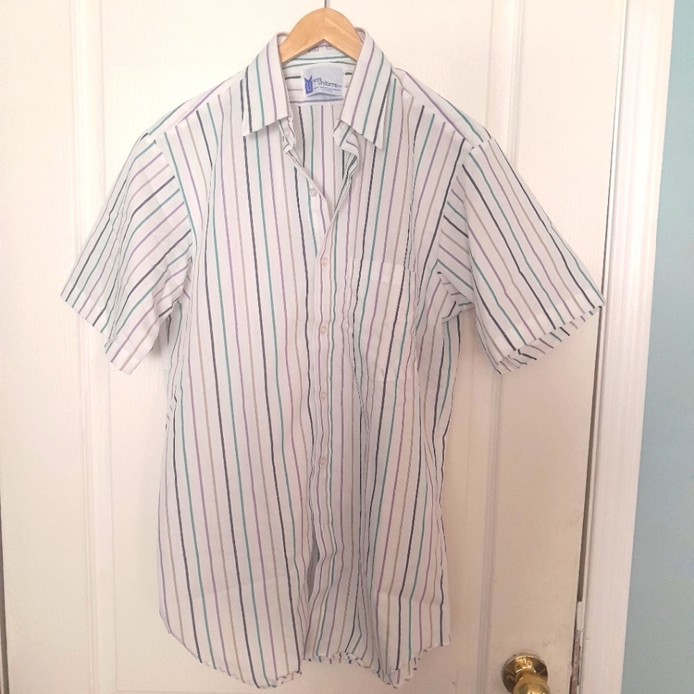 Men's Striped Short Sleeve Shirt NWOT